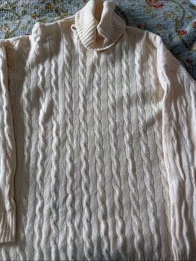 Ralph Lauren Cream Ribbed Cable Sweater